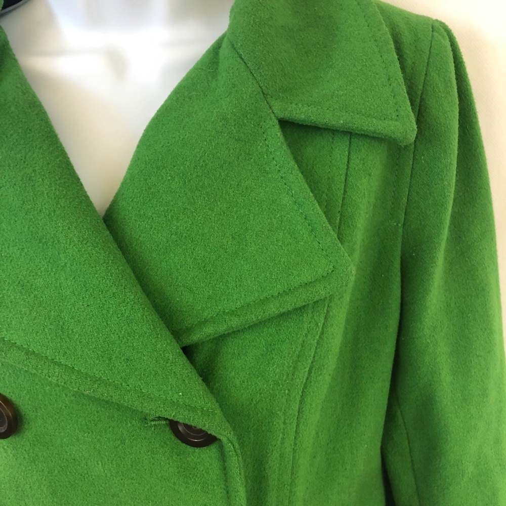 Old Navy S M green pea coat  button up down - Picture 3 of 7